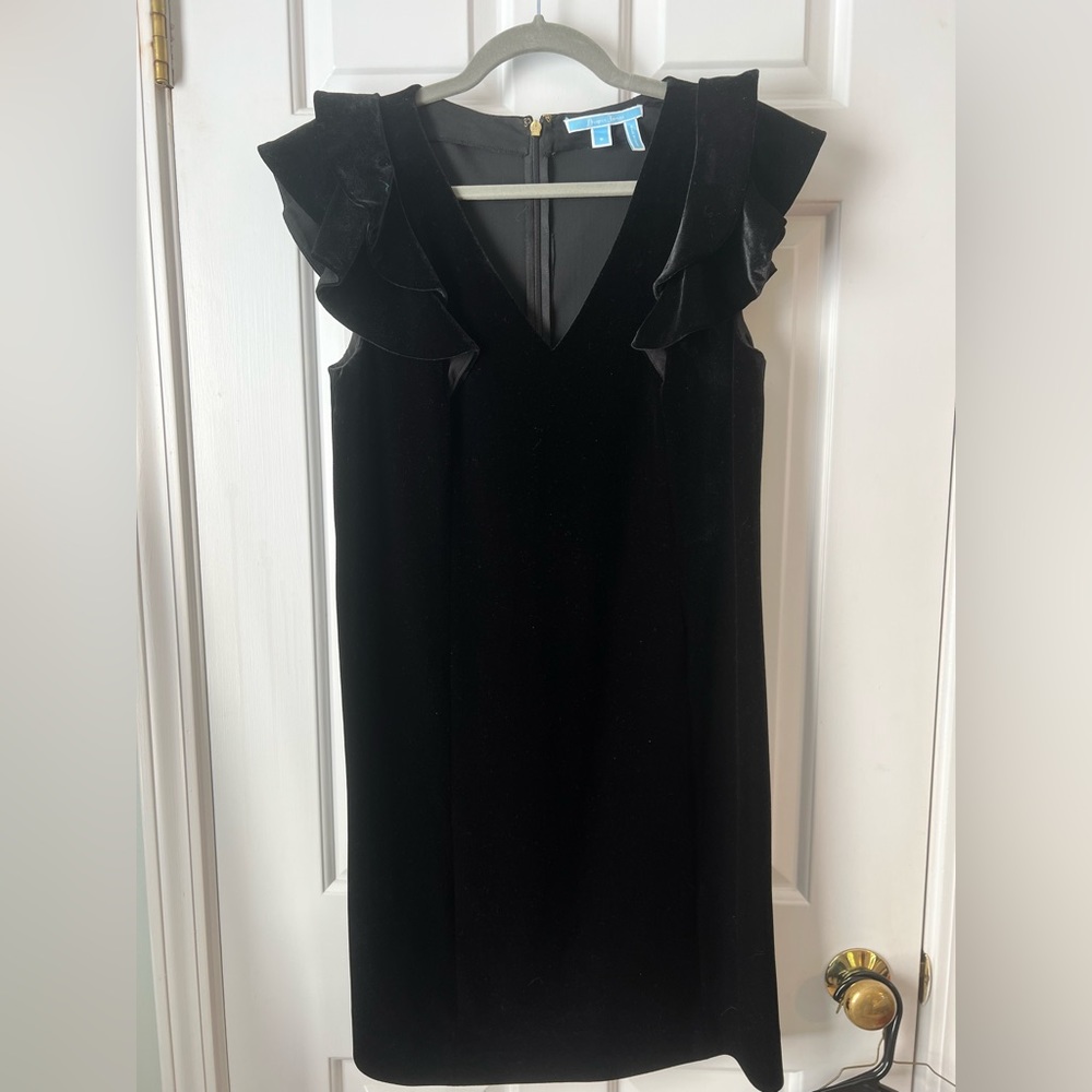 Draper James velvet black dress